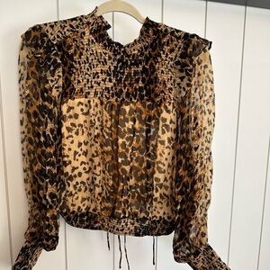 NWT free people leopard blouse